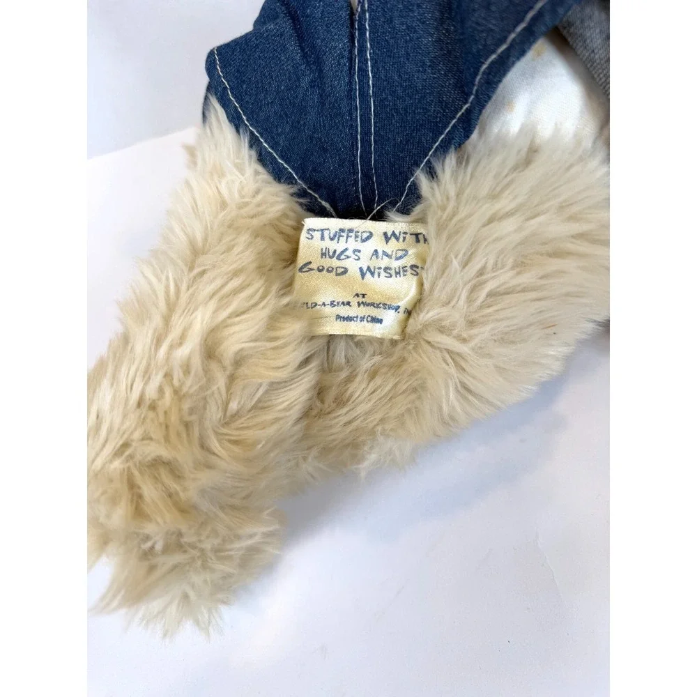 Build A Bear Retired Shaggy Dog Creamy‎ White/Brown Red Collar w/Barking Sound